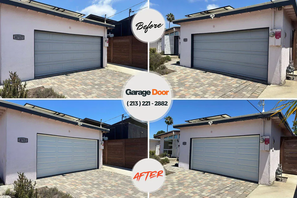 Before and after: garage door repair Connersville, IN